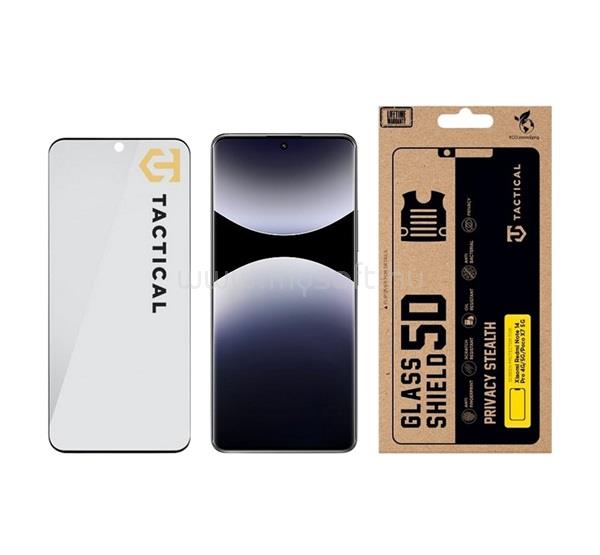 TACTICAL Poco X7 TACTICAL GLASS SHIELD PRIVACY STEALTH 5D képernyővédő üveg 5D, betekintés védelem, FEKETE