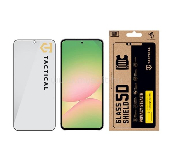 TACTICAL Samsung A57 5G TACTICAL GLASS SHIELD PRIVACY STEALTH 5D képernyővédő üveg 5D, betekintés védelem, FEKETE