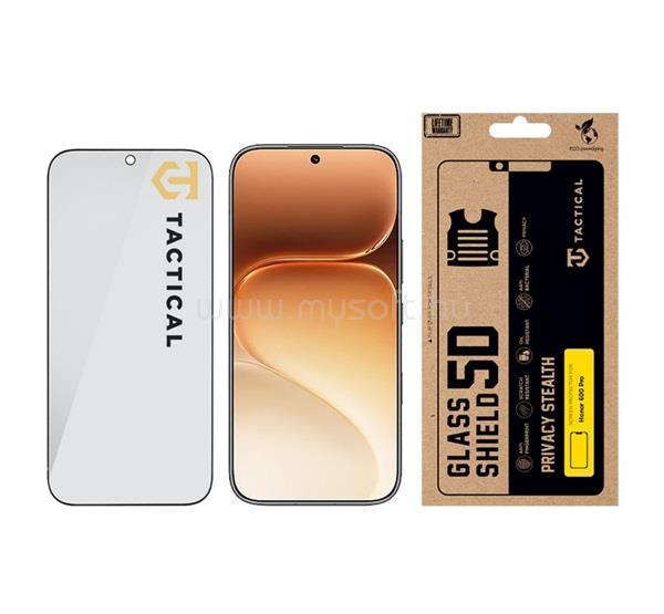 TACTICAL Honor 600 / 600 Pro TACTICAL GLASS SHIELD PRIVACY STEALTH 5D képernyővédő üveg 5D, betekintés védelem, FEKETE