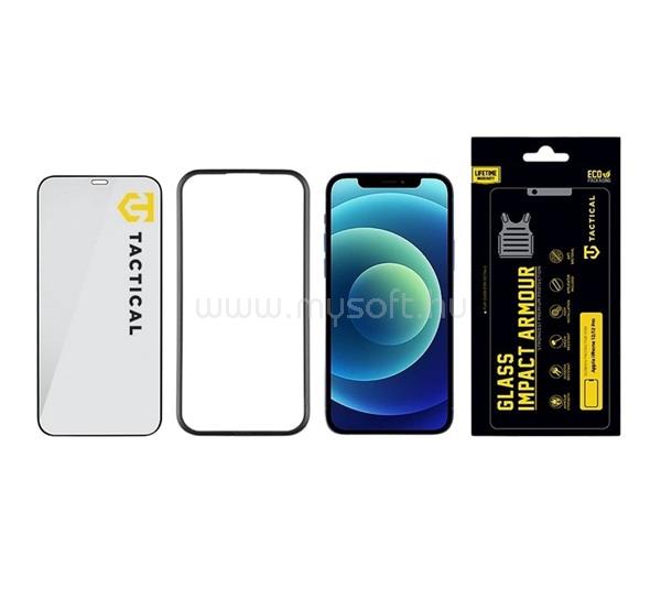 TACTICAL iPhone 12 Pro / 12 TACTICAL IMPACT ARMOUR GLASS képernyővédő üveg 3D, antibakteriális + segédkeret, ÁTLÁTSZÓ