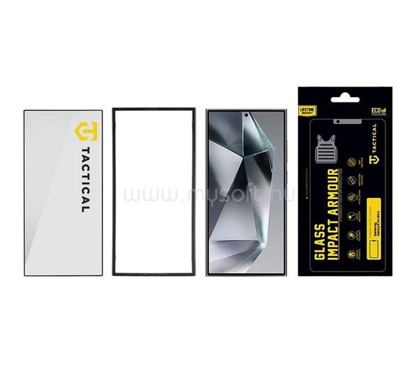 TACTICAL Samsung S24 Ultra TACTICAL IMPACT ARMOUR GLASS képernyővédő üveg 3D, antibakteriális + segédkeret, ÁTLÁTSZÓ