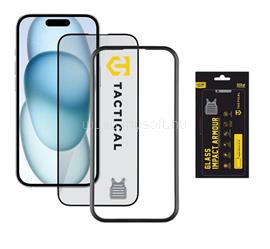 TACTICAL iPhone 16 / 15 TACTICAL IMPACT ARMOUR GLASS képernyővédő üveg 3D, antibakteriális + segédkeret, FEKETE TACTICAL_57983115936 small