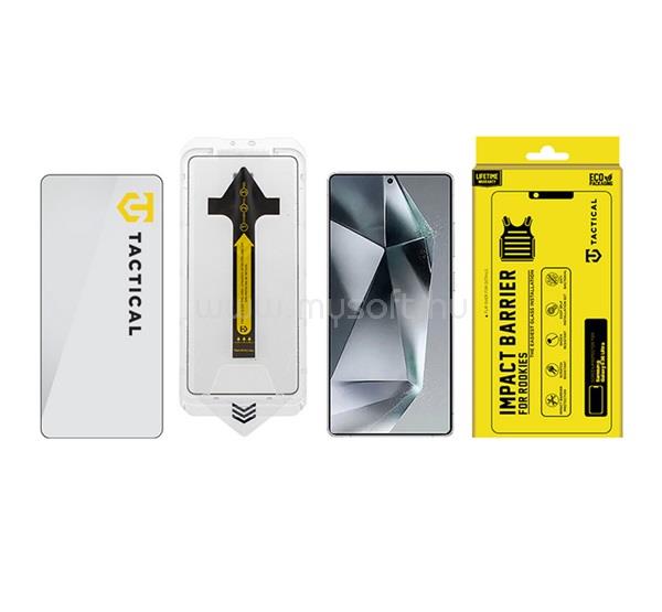 TACTICAL Samsung S26 Ultra TACTICAL IMPACT BARRIER FOR ROOKIES képernyővédő üveg 5D, 9H + segédkeret, FEKETE