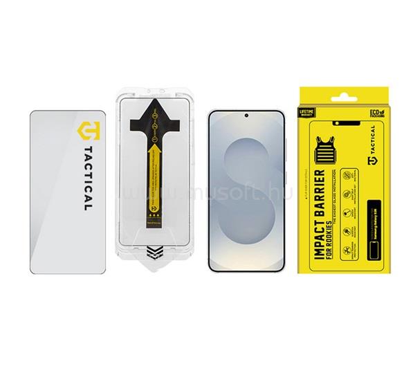 TACTICAL Samsung S26 TACTICAL IMPACT BARRIER FOR ROOKIES képernyővédő üveg 5D, 9H + segédkeret, FEKETE