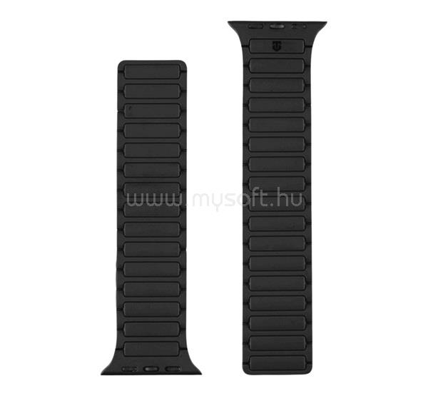 TACTICAL Apple Watch Ultra 4 49mm / Series 12 46mm / Series SE 3 44mm TACTICAL MAGBAND pótszíj egyedi méret, mágneses, FEKETE