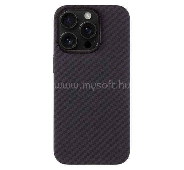 TACTICAL iPhone 16 Pro TACTICAL MAGFORCE ARAMID szilikon telefonvédő ultravékony, karbon minta, FEKETE