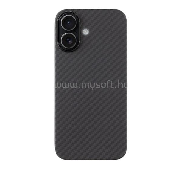 TACTICAL iPhone 17 TACTICAL MAGFORCE ARAMID szilikon telefonvédő ultravékony, karbon minta, FEKETE