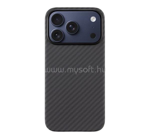 TACTICAL iPhone 18 Pro / 17 Pro TACTICAL MAGFORCE ARAMID szilikon telefonvédő ultravékony, karbon minta, FEKETE