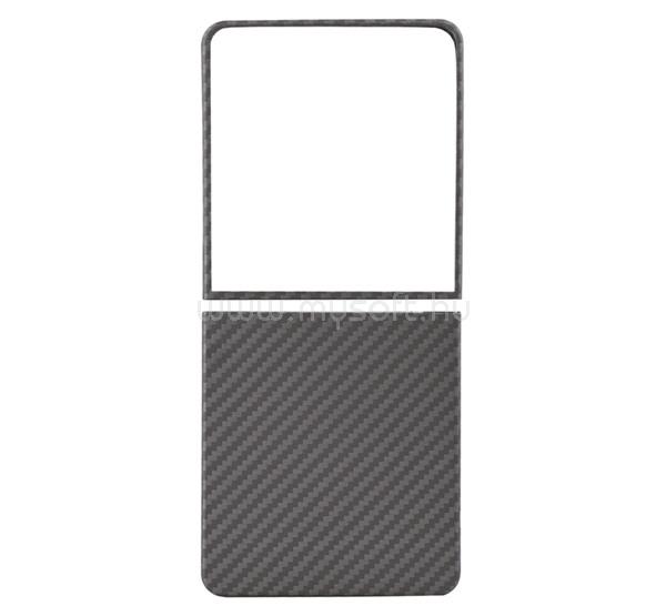 TACTICAL Samsung Z Flip8 TACTICAL MAGFORCE ARAMID szilikon telefonvédő ultravékony, karbon minta, FEKETE
