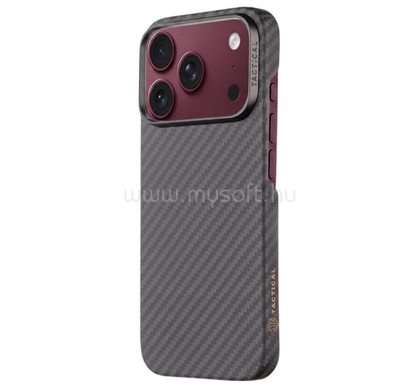 TACTICAL iPhone 18 Pro / 17 Pro TACTICAL MAGFORCE ARAMID szilikon telefonvédő ultravékony, karbon minta, FEKETE