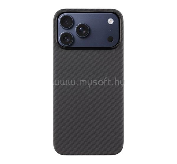 TACTICAL iPhone 18 Pro Max / 17 Pro Max TACTICAL MAGFORCE ARAMID szilikon telefonvédő ultravékony, karbon minta, FEKETE