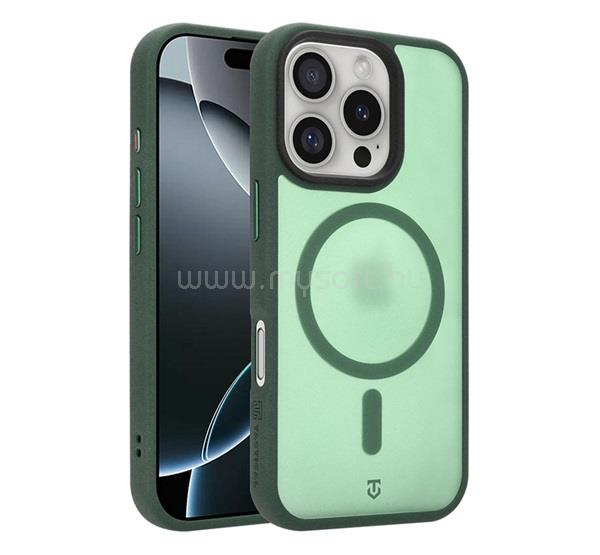 TACTICAL iPhone 16 Pro TACTICAL MAGFORCE HYPERSAND szilikon telefonvédő ütésállóság, MagSafe, SÖTÉTZÖLD