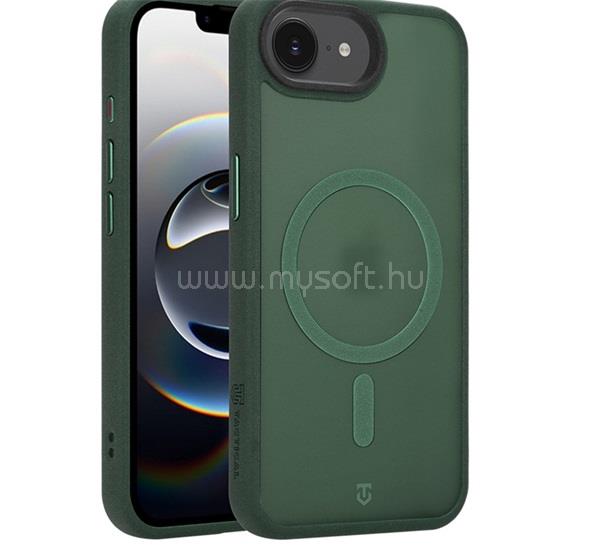 TACTICAL iPhone 17e / 16e TACTICAL MAGFORCE HYPERSAND szilikon telefonvédő ütésállóság, MagSafe, SÖTÉTZÖLD