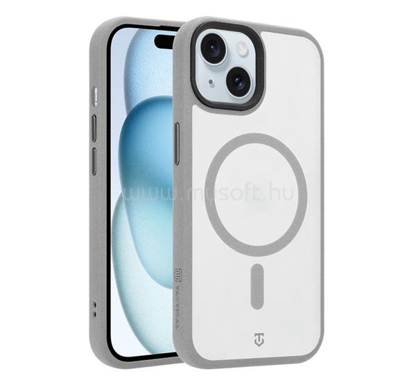 TACTICAL iPhone 15 TACTICAL MAGFORCE HYPERSAND szilikon telefonvédő ütésállóság, MagSafe, VILÁGOSSZÜRKE
