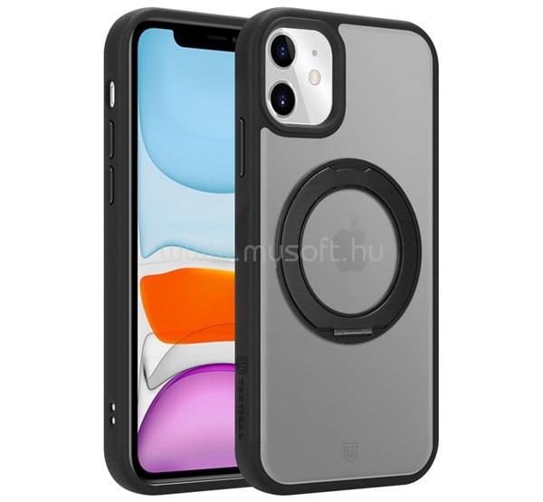 TACTICAL iPhone 11 TACTICAL MAGFORCE HYPERSTAND szilikon telefonvédő ütésállóság, kitámasztó, FEKETE