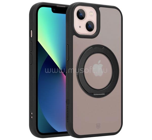 TACTICAL iPhone 13 TACTICAL MAGFORCE HYPERSTAND szilikon telefonvédő ütésállóság, kitámasztó, FEKETE