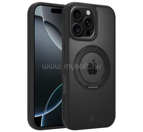TACTICAL iPhone 16 Pro Max TACTICAL MAGFORCE HYPERSTAND szilikon telefonvédő ütésállóság, kitámasztó, FEKETE