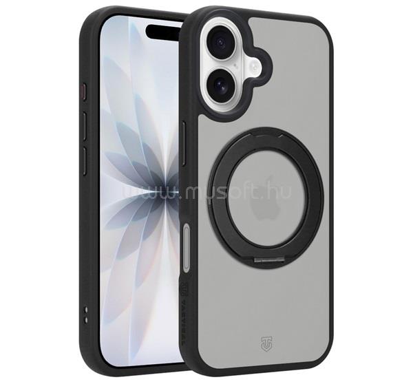 TACTICAL iPhone 17 TACTICAL MAGFORCE HYPERSTAND szilikon telefonvédő ütésállóság, kitámasztó, FEKETE