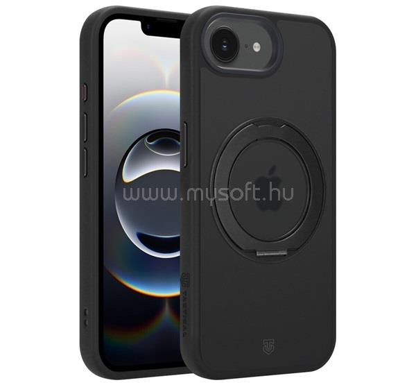 TACTICAL iPhone 17e / 16e TACTICAL MAGFORCE HYPERSTAND szilikon telefonvédő ütésállóság, kitámasztó, FEKETE