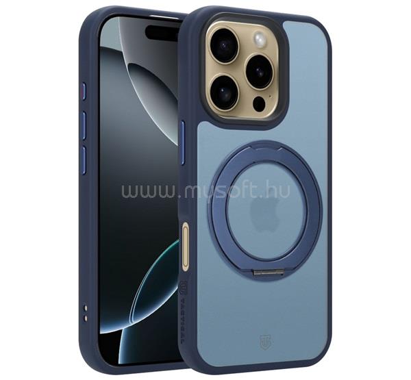 TACTICAL iPhone 16 Pro TACTICAL MAGFORCE HYPERSTAND szilikon telefonvédő ütésállóság, kitámasztó, SÖTÉTKÉK