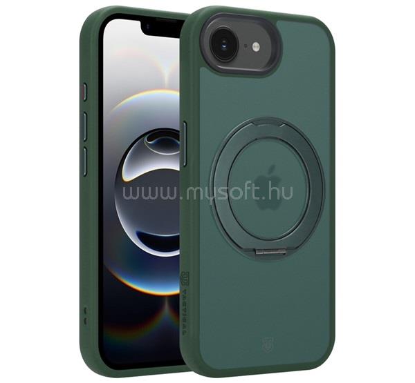 TACTICAL iPhone 17e / 16e TACTICAL MAGFORCE HYPERSTAND szilikon telefonvédő ütésállóság, kitámasztó, SÖTÉTZÖLD
