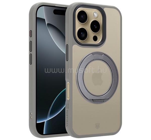 TACTICAL iPhone 16 Pro TACTICAL MAGFORCE HYPERSTAND szilikon telefonvédő ütésállóság, kitámasztó, VILÁGOSSZÜRKE