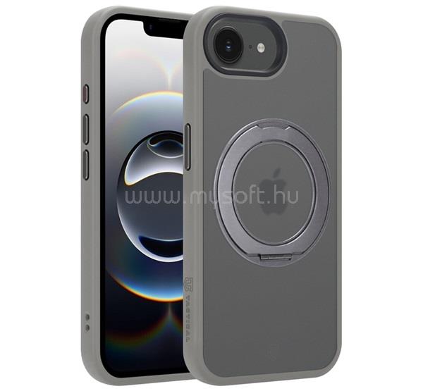 TACTICAL iPhone 17e / 16e TACTICAL MAGFORCE HYPERSTAND szilikon telefonvédő ütésállóság, kitámasztó, VILÁGOSSZÜRKE