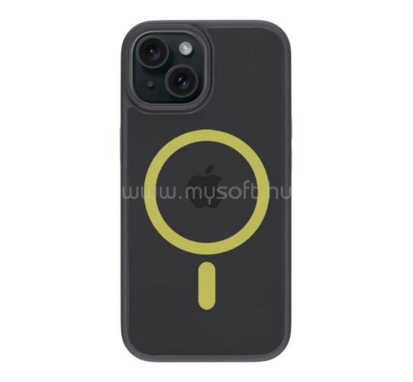 TACTICAL iPhone 15 TACTICAL MAGFORCE HYPERSTEALTH 2.0 szilikon telefonvédő ütésállóság, MagSafe, FEKETE/CITROMSÁRGA