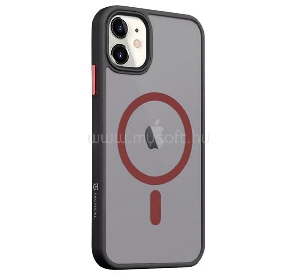 TACTICAL iPhone 11 TACTICAL MAGFORCE HYPERSTEALTH 2.0 szilikon telefonvédő ütésállóság, MagSafe, FEKETE/PIROS