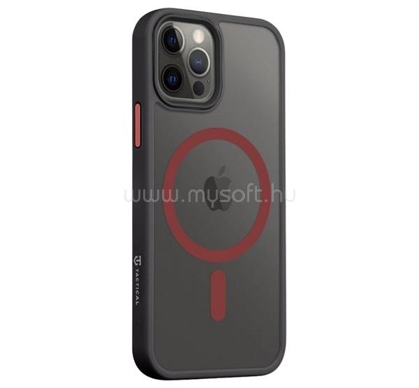 TACTICAL iPhone 12 Pro / 12 TACTICAL MAGFORCE HYPERSTEALTH 2.0 szilikon telefonvédő ütésállóság, MagSafe, FEKETE/PIROS