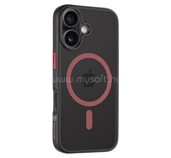 TACTICAL iPhone 16 TACTICAL MAGFORCE HYPERSTEALTH 2.0 szilikon telefonvédő ütésállóság, MagSafe, FEKETE/PIROS
