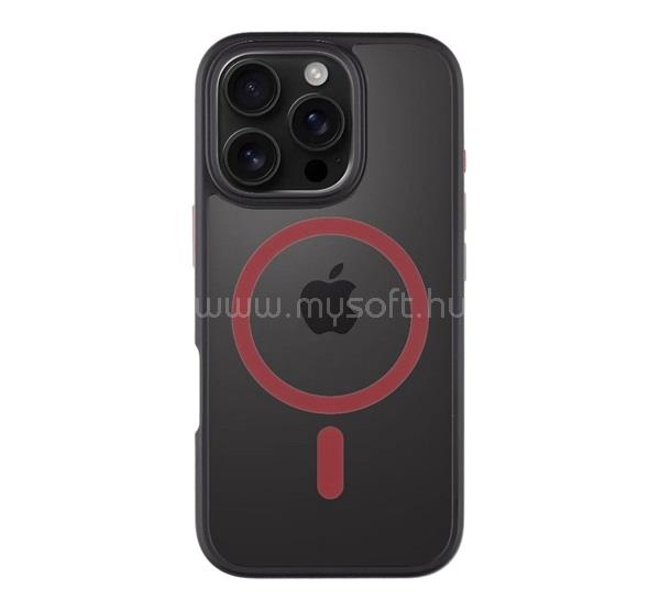 TACTICAL iPhone 16 Pro TACTICAL MAGFORCE HYPERSTEALTH 2.0 szilikon telefonvédő ütésállóság, MagSafe, FEKETE/PIROS