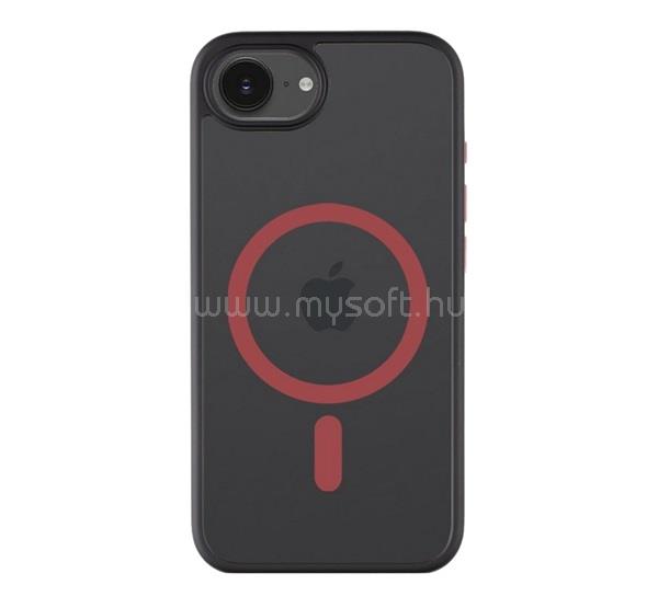TACTICAL iPhone 17e / 16e TACTICAL MAGFORCE HYPERSTEALTH 2.0 szilikon telefonvédő ütésállóság, MagSafe, FEKETE/PIROS