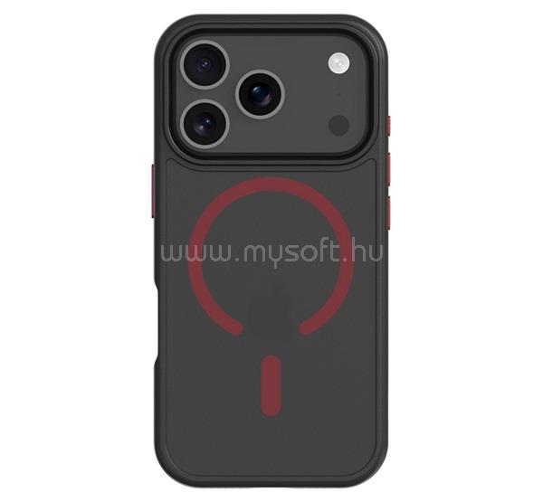 TACTICAL iPhone 18 Pro / 17 Pro TACTICAL MAGFORCE HYPERSTEALTH 2.0 szilikon telefonvédő ütésállóság, MagSafe, FEKETE/PIROS
