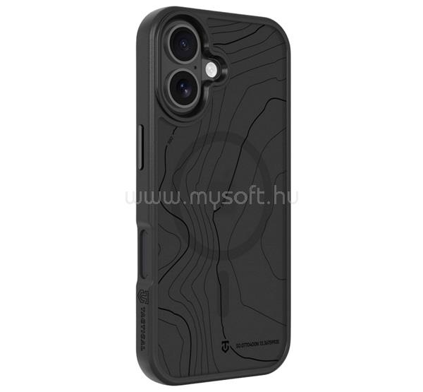 TACTICAL iPhone 17 TACTICAL MAGFORCE HYPERSTEALTH SIKA szilikon telefonvédő ütésállóság, topográfiai minta, FEKETE