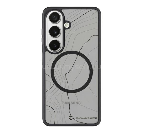 TACTICAL Samsung S26 TACTICAL MAGFORCE HYPERSTEALTH SIKA szilikon telefonvédő ütésállóság, topográfiai minta, FEKETE