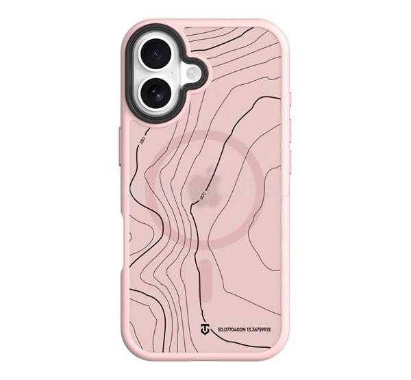 TACTICAL iPhone 17 TACTICAL MAGFORCE HYPERSTEALTH SIKA szilikon telefonvédő ütésállóság, topográfiai minta, RÓZSASZÍN