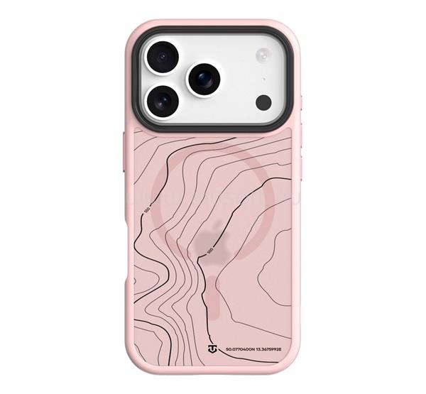 TACTICAL iPhone 18 Pro TACTICAL MAGFORCE HYPERSTEALTH SIKA szilikon telefonvédő ütésállóság, topográfiai minta, RÓZSASZÍN