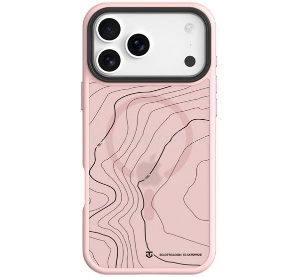 TACTICAL iPhone 18 Pro Max TACTICAL MAGFORCE HYPERSTEALTH SIKA szilikon telefonvédő ütésállóság, topográfiai minta, RÓZSASZÍN