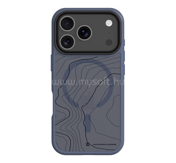 TACTICAL iPhone 18 Pro TACTICAL MAGFORCE HYPERSTEALTH SIKA szilikon telefonvédő ütésállóság, topográfiai minta, SÖTÉTKÉK