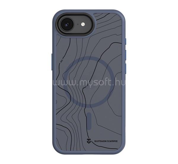 TACTICAL iPhone 17e / 16e TACTICAL MAGFORCE HYPERSTEALTH SIKA szilikon telefonvédő ütésállóság, topográfiai minta, SÖTÉTKÉK