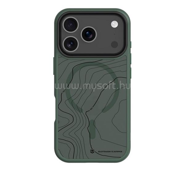 TACTICAL iPhone 18 Pro TACTICAL MAGFORCE HYPERSTEALTH SIKA szilikon telefonvédő ütésállóság, topográfiai minta, SÖTÉTZÖLD
