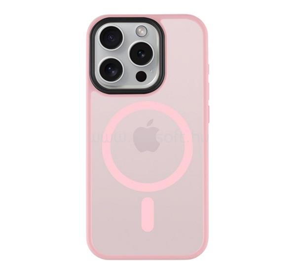 TACTICAL iPhone 15 Pro TACTICAL MAGFORCE HYPERSTEALTH szilikon telefonvédő ütésállóság, MagSafe, RÓZSASZÍN