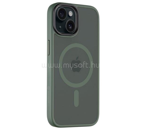 TACTICAL iPhone 15 TACTICAL MAGFORCE HYPERSTEALTH szilikon telefonvédő ütésállóság, MagSafe, SÖTÉTZÖLD