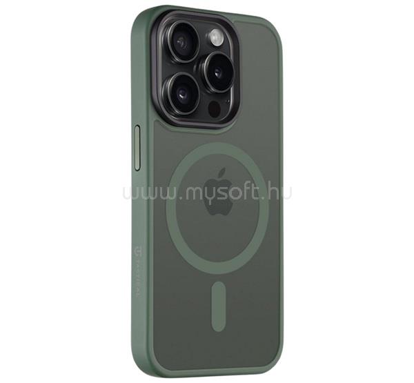 TACTICAL iPhone 15 Pro TACTICAL MAGFORCE HYPERSTEALTH szilikon telefonvédő ütésállóság, MagSafe, SÖTÉTZÖLD
