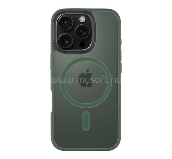 TACTICAL iPhone 16 Pro TACTICAL MAGFORCE HYPERSTEALTH szilikon telefonvédő ütésállóság, MagSafe, SÖTÉTZÖLD