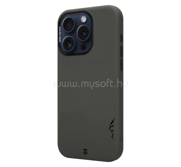 TACTICAL iPhone 15 Pro TACTICAL MAGFORCE VELVET SMOOTHIE 2.0 szilikon telefonvédő ütésállóság, MagSafe, SÖTÉTSZÜRKE