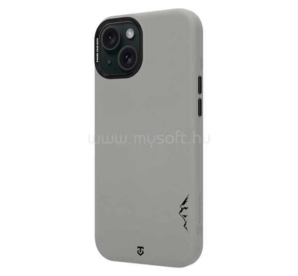 TACTICAL iPhone 15 TACTICAL MAGFORCE VELVET SMOOTHIE 2.0 szilikon telefonvédő ütésállóság, MagSafe, VILÁGOSSZÜRKE