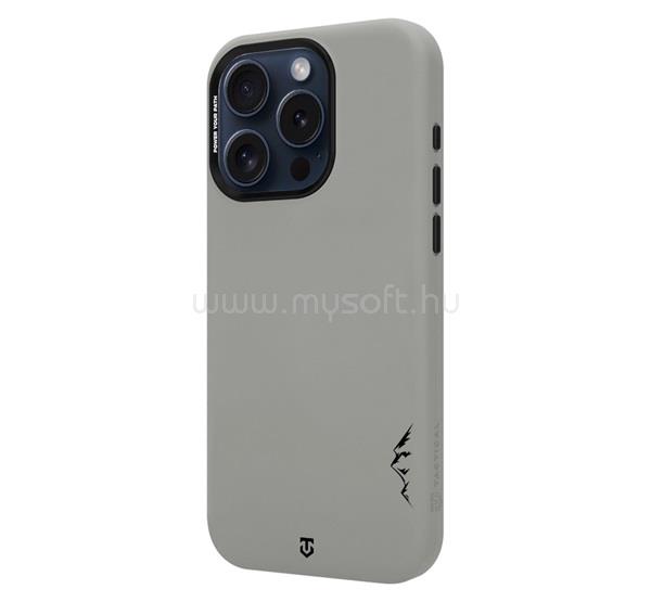 TACTICAL iPhone 15 Pro TACTICAL MAGFORCE VELVET SMOOTHIE 2.0 szilikon telefonvédő ütésállóság, MagSafe, VILÁGOSSZÜRKE