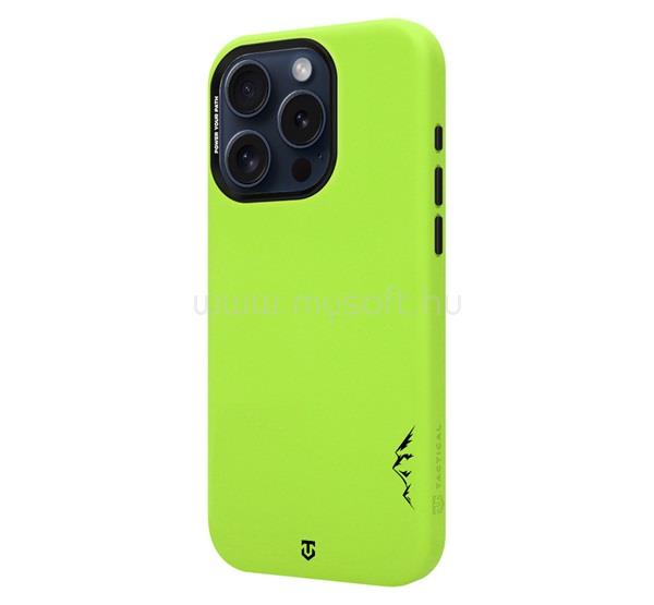 TACTICAL iPhone 15 Pro TACTICAL MAGFORCE VELVET SMOOTHIE 2.0 szilikon telefonvédő ütésállóság, MagSafe, VILÁGOSZÖLD